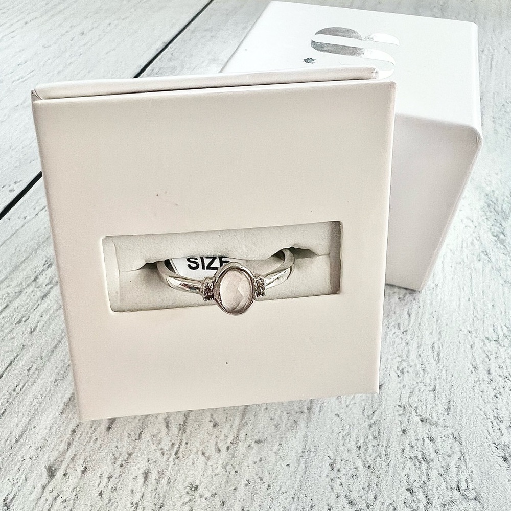 Silver Moonstone Ring with Minimalist Design - Picture 2 of 2